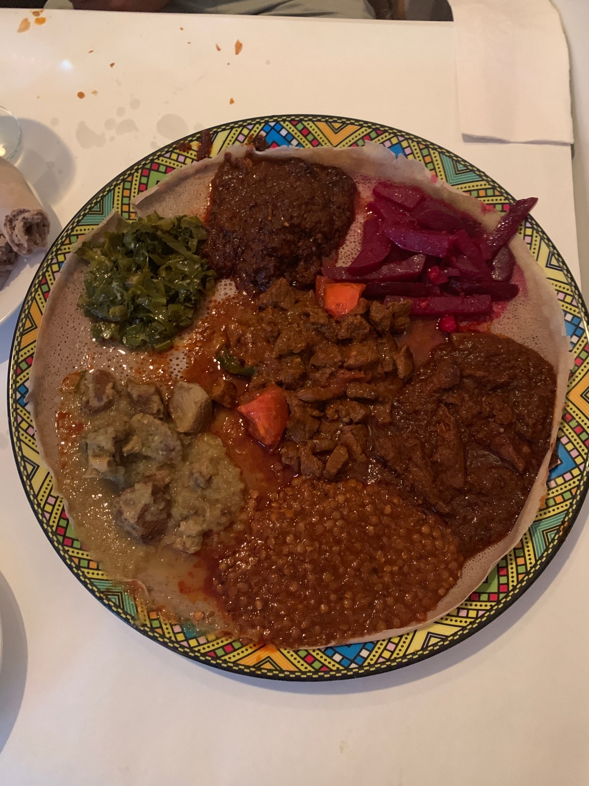 Sample platter from Awash Ethiopian restaurant on the Upper West Side in NYC