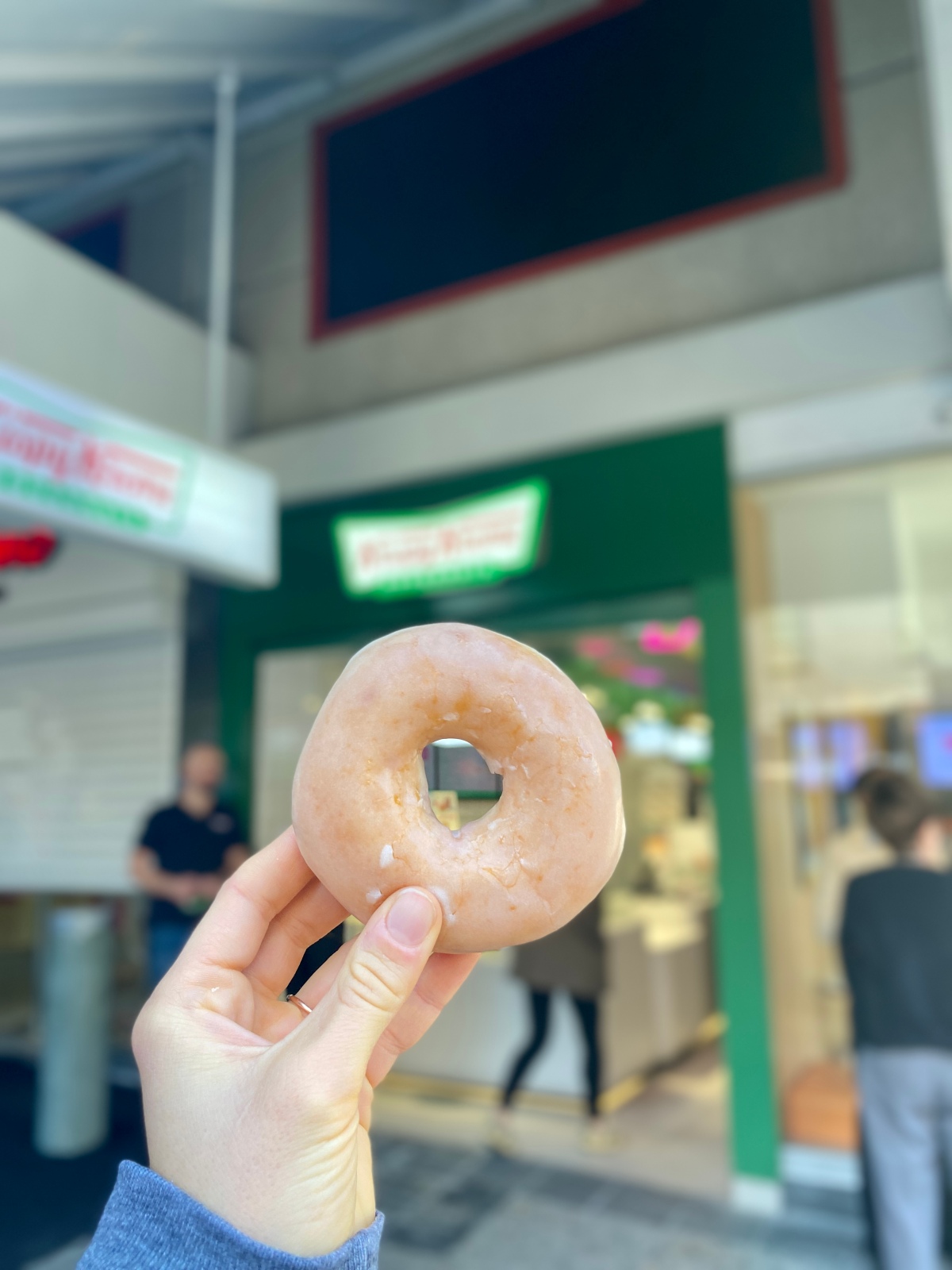 Krispy Kreme original glazed donut on National Donut Day.